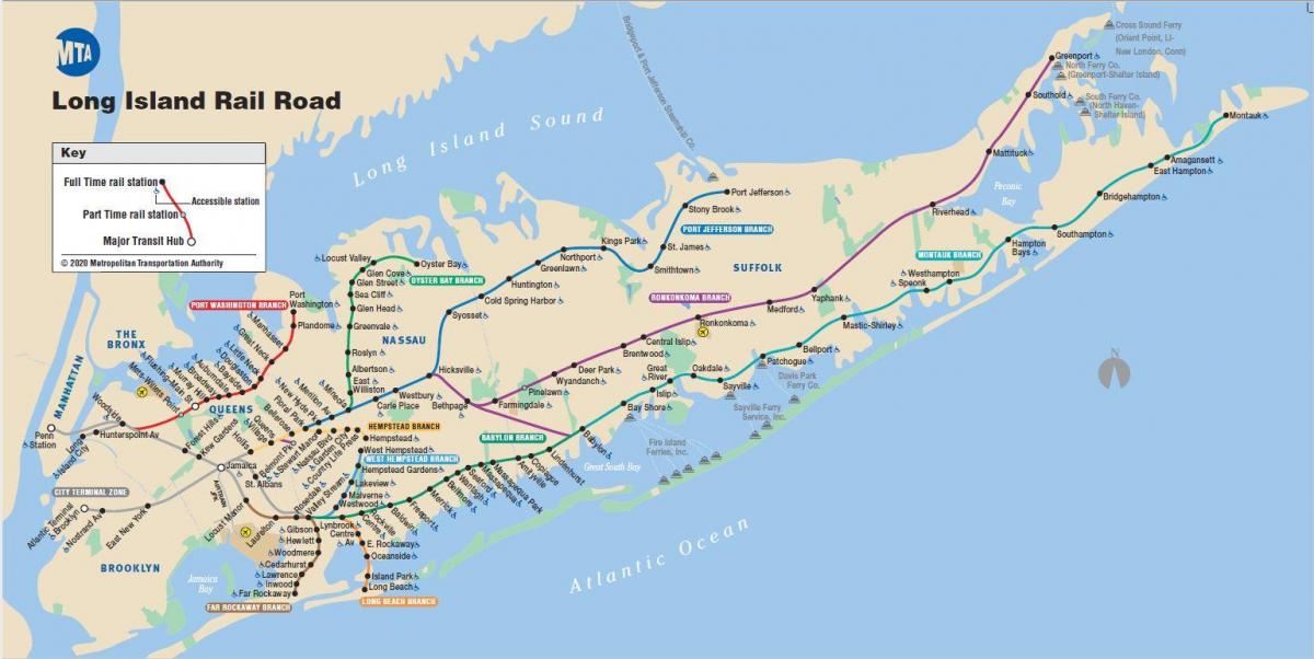 Long Island metro stations map